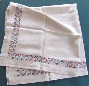 Textile - Sudanese Embroidered Table Cloth, 1940-50