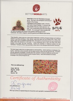 Certificate of Authenticity 2008