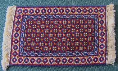 Textile - Miniature Canvas Work Turkish Carpet, Lorna Rice, c. 2000