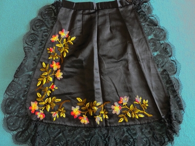 Domestic Object - Victorian Black Satin Apron, 19th century