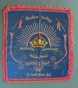 Textile - WW1 Egyptian Souvenir Cushion Cover, After 1914-```
