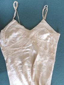 Clothing - Cream Silk Damask Slip, 1930's