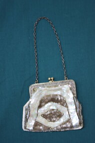 Accessory - White and Gold Sequin Evening Bag, 1920's
