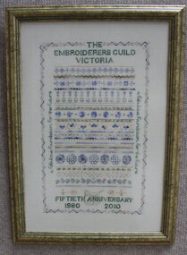 Textile - EGV 50 th Anniversary Sampler, Jan Green, 50 th EGV Anniversary Sampler, 2010