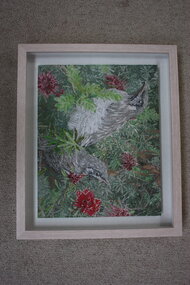 Textile - Machine Embroidered Panel, Christine Beehag, "Bush Twins", 2011