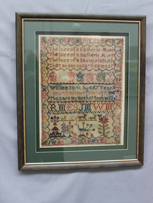 Textile - William Smith Sampler Mid 19th C, William Smith, Mid 19th C