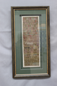 Textile - Janet Fairley Sampler 1825, Janet Fairley, 1825