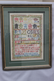 Textile - Jessie Smith Victorian Sampler, Jessie Smith, Mid 19thC ?