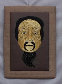 Artwork, other - "Theatre Mask" Edna Wark Metal Thread Embroidery, Edna Wark, "Theatre Mask", 1985