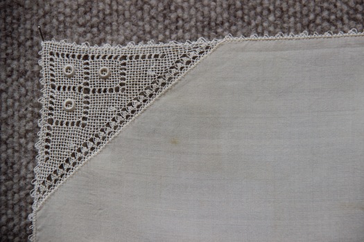 Cream Handkerchief with Knotted Lace