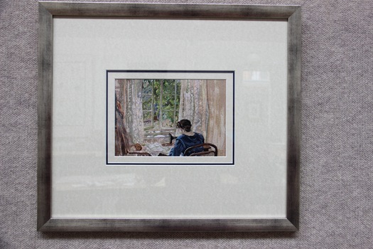 Hans Heysen "Sewing - The Artist's Wife" Machine Embroidered Picture