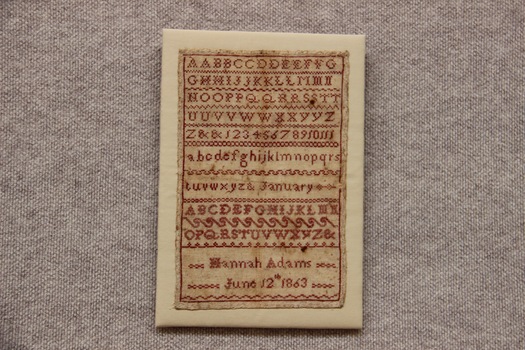 Hannah Adams June 12th 1863 Sampler