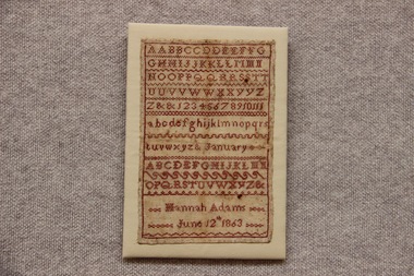 Hannah Adams June 12th 1863 Sampler