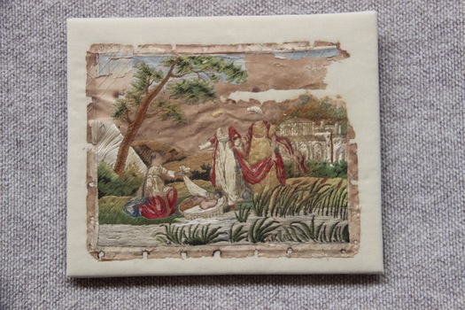 Moses in the Bullrushes Silk Embroidery