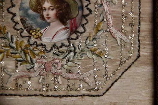 18th C Silk Embroidery Framed  Picture