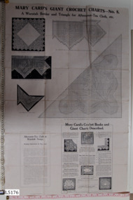 Ephemera - Mary Card Waratah chart, Fitchett Bros. Pty. Ltd, Mary Card's Giant Crochet Charts - No. 8 A waratah Border and Triangle for Afternoon-Tea Cloth, etc, 27/4/1918