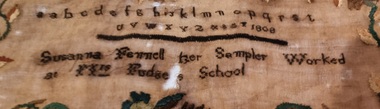 Textile - Susannah Fennell Sampler 1808, Susannah Fennell, 1808