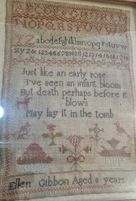 Textile - Sampler, Ellen Gibson aged 8 years