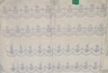 Textile - Broderie Anglais edging patterns on cotton