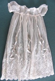 Clothing - Ivory Silk Christening Robe, 1920-1940