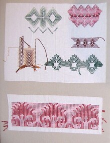 Textile - Swedish Huck Embroidery  Sewing Samplers c 1905, Mrs Brent-Clark, Swedish Huck Embroidery, 1905-1908