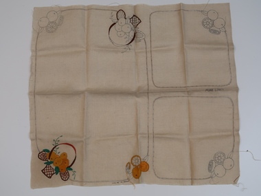 Unfinished Table Mat Set, 1937