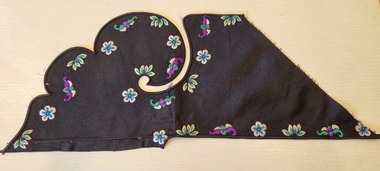 Textile - Partial Chinese Black Embroidery Motif, 19 th C