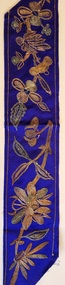 Textile - Chinese Silk Strip with Couched Gold Metal Threads, 19 th C
