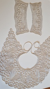 Clothing - Cream Satin Rouleau Cuffs, 1930's