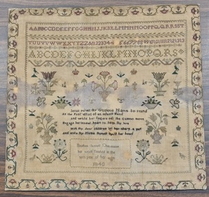Textile - Beathea Jannett Dickenson Sampler 1840, Beathea Jannett Dickenson, 1840