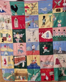 Textile - Children's Nursery Rhyme/Story Book Applique Quilt, 1920-1940