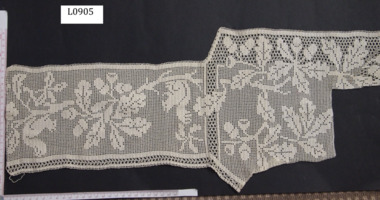 Textile - Oak and Squirrel Tea Cloth Edging piece, Mary Card