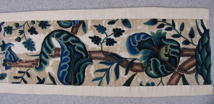 17th C Crewel Embroidery Panel