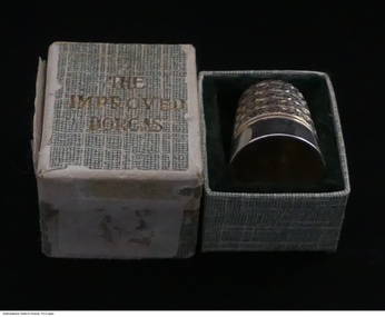 Tool - Dorcas Thimble and box, Dorcas thimble