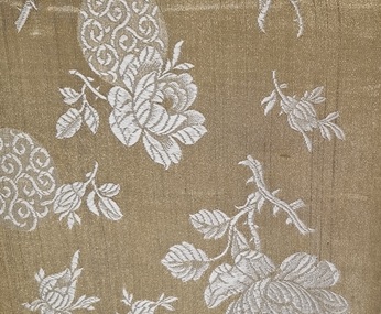 Gold with Cream Floral Design Brocade Piece
