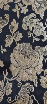 Black and Gold Floral Brocade Piece
