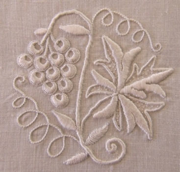 Ecclesiastical White Work Embroidered Sampler
