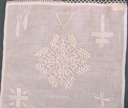Ecclesiastical Whitework Embroidered Sampler