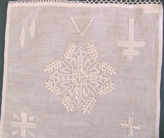 Ecclesiastical Whitework Embroidered Sampler