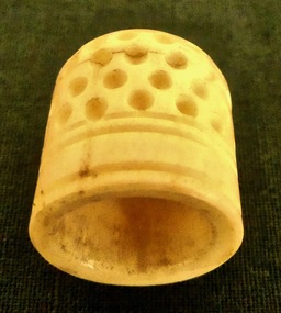 Tool - Bone thimble, 1840-1860