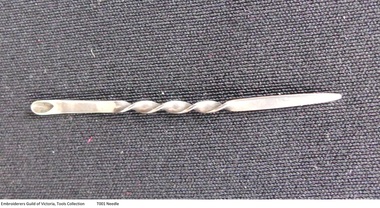 Tool - Blunt ended silver earspoon with barley twist in stem, 19th century