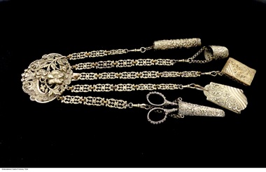Tool - Silver plated chatelaine, late 19th cnetury