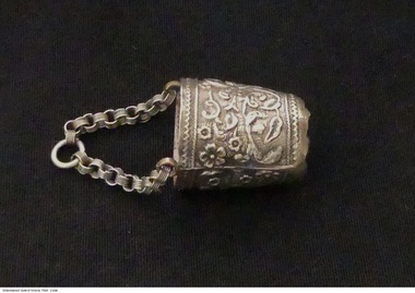 Tool - Silver gilt thimble bucket -  part of Chatelaine (T4), Chatelaine thimble bucket, late 19th century