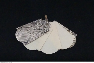 Tool - Silver plated covered note book with ivory leaves, note book, late 19th cnetury
