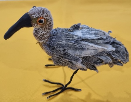 Contemporary 3D Machine and Hand Embroidered Bird