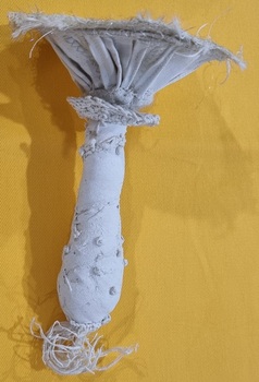 Contemporary 3D Machine and Hand Embroidered Mushroom