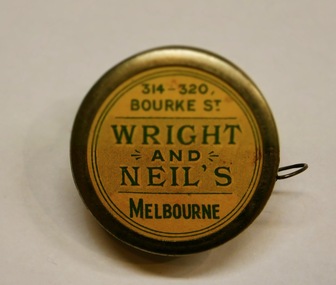 Tool - Tape Measure, Tape measure for Melbourne Drapers, ?1890's