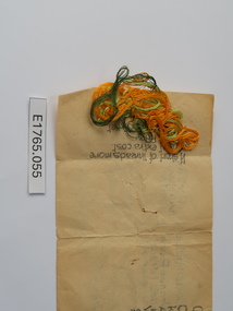 Textile - Geoff Riley embroidery design slip - Golden Wattle, Geoff Riley, 1920's-1956/7
