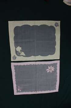 Pink organdie mat with flowers