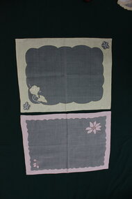 Pink organdie mat with flowers